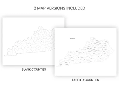 Kentucky Counties Map Printable, Blank & Labeled