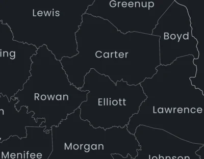 kentucky-counties-map-printable-dark-zoom-detail Kentucky Counties Map Printable, Labeled County Map, Light & Dark Styles