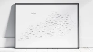 kentucky-counties-map-printable-labeled-black-frame Kentucky Counties Map Printable, Blank & Labeled