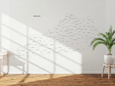 kentucky-counties-map-printable-light-wall Kentucky Counties Map Printable, Labeled County Map, Light & Dark Styles