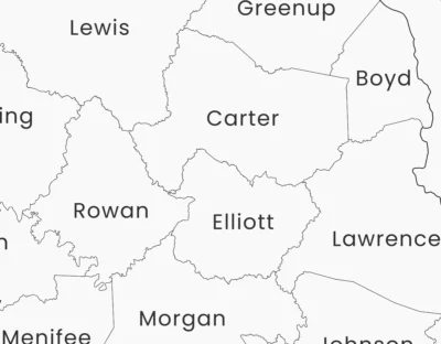 kentucky-counties-map-printable-light-zoom-detail Kentucky Counties Map Printable, Labeled County Map, Light & Dark Styles