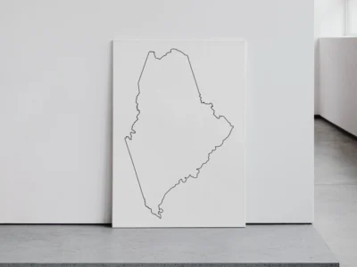 Maine Blank Outline Map Printable, State Outline, JPG PDF PNG