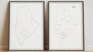 Maine Counties Map Printable, Blank & Labeled