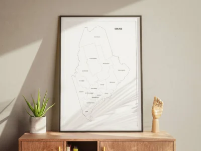 Maine Counties Map Printable, Blank & Labeled