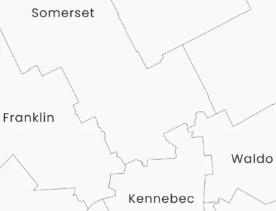 Maine Counties Map Printable, Labeled County Map, Light & Dark Styles