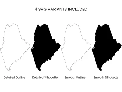 Maine SVG Bundle, State Cut Files, SVG DXF EPS PNG