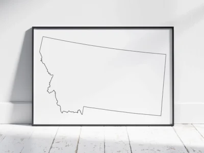Montana Blank Outline Map Printable, State Outline, JPG PDF PNG