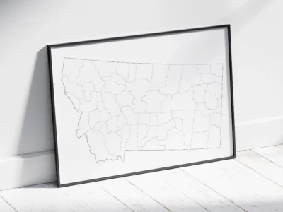 Montana Counties Map Printable, Blank & Labeled