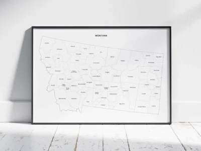 Montana Counties Map Printable, Blank & Labeled
