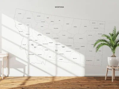 Montana Counties Map Printable, Blank & Labeled
