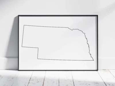 nebraska-blank-outline-map-printable-black-frame Nebraska Blank Outline Map Printable, State Outline, JPG PDF PNG