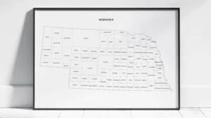Nebraska Counties Map Printable, Blank & Labeled