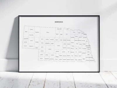 Nebraska Counties Map Printable, Blank & Labeled
