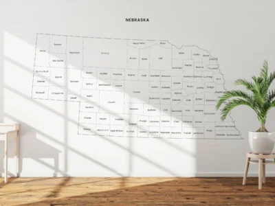 Nebraska Counties Map Printable, Blank & Labeled