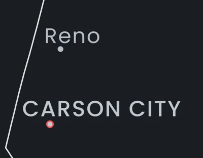 Nevada Cities Map Printable, Labeled City Map, Light & Dark Styles