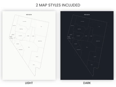 nevada-counties-map-printable-light-dark-included-map-styles-info Nevada Counties Map Printable, Labeled County Map, Light & Dark Styles
