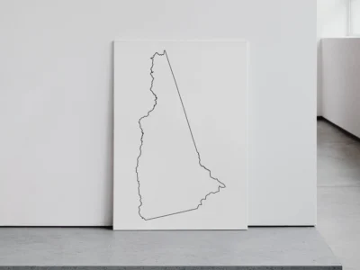 New Hampshire Blank Outline Map Printable, State Outline, JPG PDF PNG