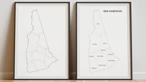 New Hampshire Counties Map Printable, Blank & Labeled