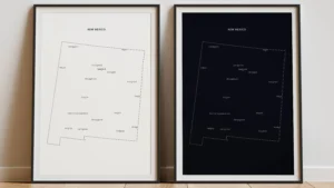 New Mexico Cities Map Printable, Labeled City Map, Light & Dark Styles