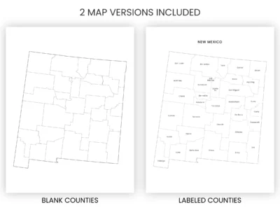 New Mexico Counties Map Printable, Blank & Labeled
