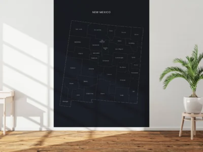 new-mexico-counties-map-printable-dark-wall New Mexico Counties Map Printable, Labeled County Map, Light & Dark Styles