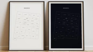New Mexico Counties Map Printable, Labeled County Map, Light & Dark Styles