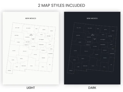 new-mexico-counties-map-printable-light-dark-included-map-styles-info New Mexico Counties Map Printable, Labeled County Map, Light & Dark Styles