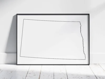 North Dakota Blank Outline Map Printable, State Outline, JPG PDF PNG