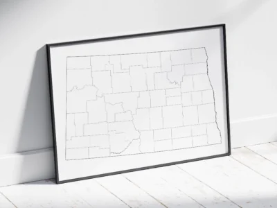 North Dakota Counties Map Printable, Blank & Labeled