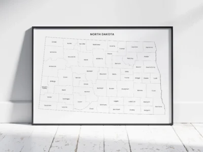 North Dakota Counties Map Printable, Blank & Labeled