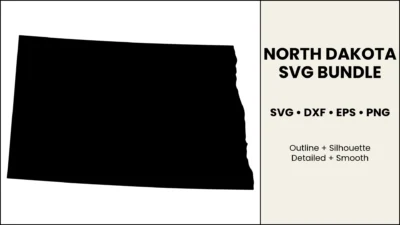 North Dakota SVG Bundle, State Cut Files, SVG DXF EPS PNG