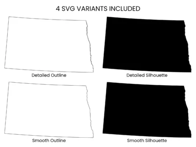 North Dakota SVG Bundle, State Cut Files, SVG DXF EPS PNG