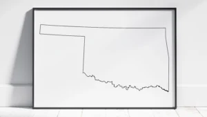 Oklahoma Blank Outline Map Printable, State Outline, JPG PDF PNG