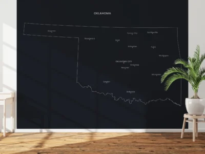 Oklahoma Cities Map Printable, Labeled City Map, Light & Dark Styles