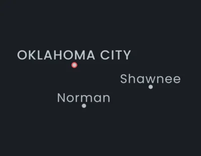 Oklahoma Cities Map Printable, Labeled City Map, Light & Dark Styles