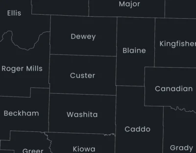 oklahoma-counties-map-printable-dark-zoom-detail Oklahoma Counties Map Printable, Labeled County Map, Light & Dark Styles