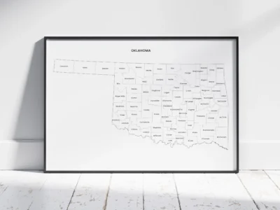 oklahoma-counties-map-printable-labeled-black-frame Oklahoma Counties Map Printable, Blank & Labeled
