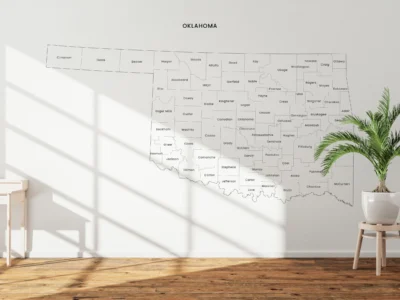 oklahoma-counties-map-printable-labeled-wall Oklahoma Counties Map Printable, Blank & Labeled