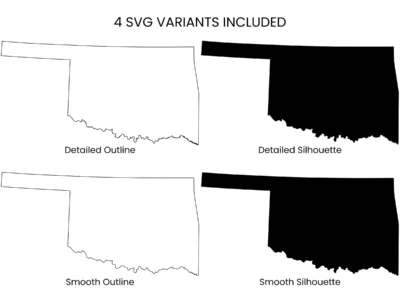 Oklahoma SVG Bundle, State Cut Files, SVG DXF EPS PNG