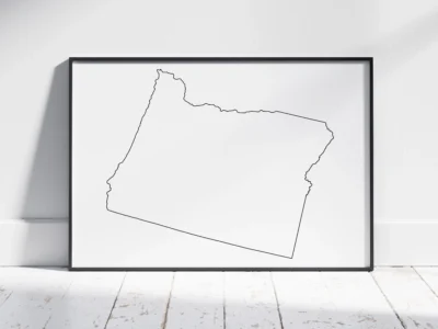 oregon-blank-outline-map-printable-black-frame Oregon Blank Outline Map Printable, State Outline, JPG PDF PNG