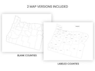 Oregon Counties Map Printable, Blank & Labeled