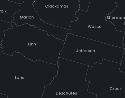 oregon-counties-map-printable-dark-zoom-detail Oregon Counties Map Printable, Labeled County Map, Light & Dark Styles