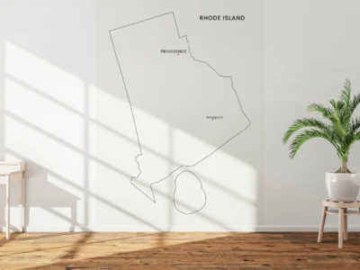 Rhode Island Cities Map Printable, Labeled City Map, Light & Dark Styles