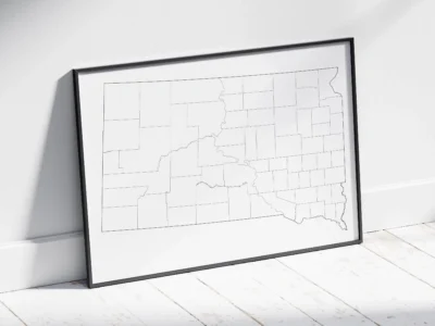 South Dakota Counties Map Printable, Blank & Labeled