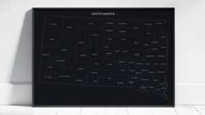 South Dakota Counties Map Printable, Labeled County Map, Light & Dark Styles