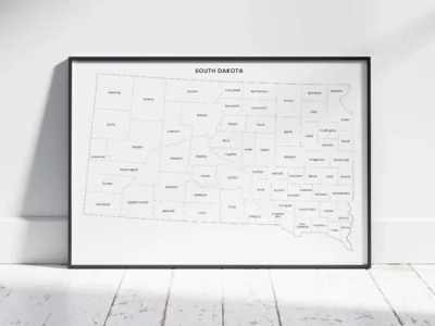 South Dakota Counties Map Printable, Blank & Labeled