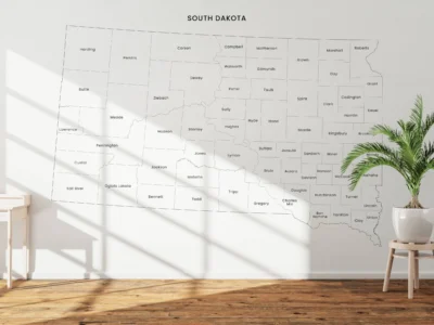 South Dakota Counties Map Printable, Blank & Labeled