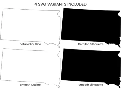 South Dakota SVG Bundle, State Cut Files, SVG DXF EPS PNG
