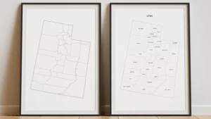 Utah Counties Map Printable, Blank & Labeled