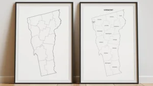 Vermont Counties Map Printable, Blank & Labeled